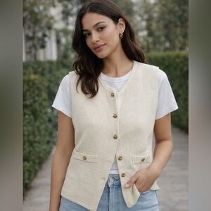 Song of style by Aimee song knitted cream vest Large
